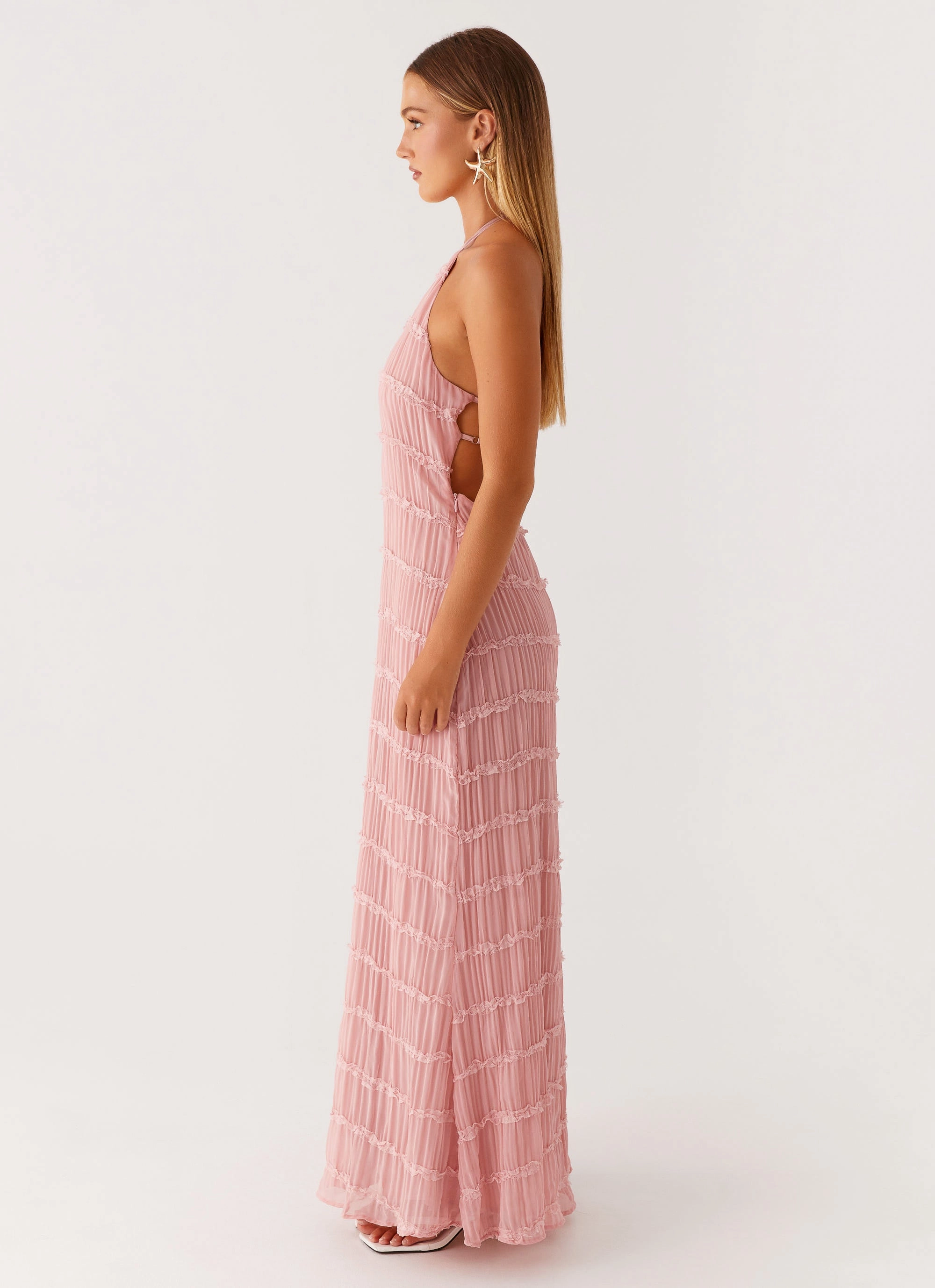Aullie Maxi Dress - Pink Fashionable Look