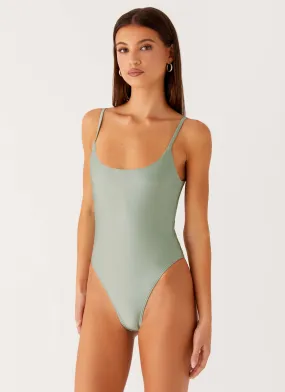 Elegant Look Neutral Buoyancy Fabric Ava One Piece Swimsuit - Sage