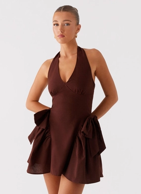 Avalo Mini Dress - Chocolate Chic Style Wear Fashion Layers