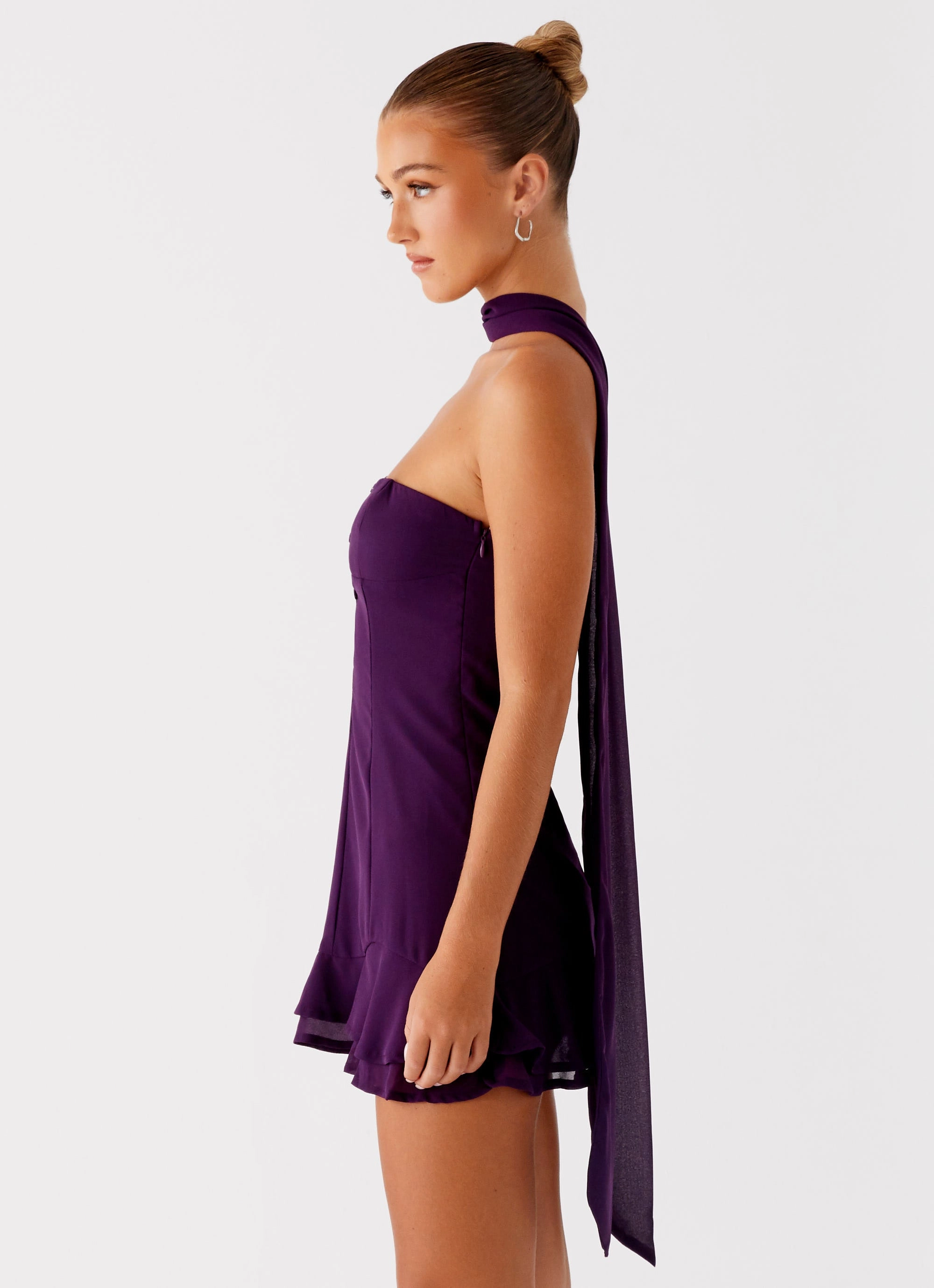 Subtle Glam Avenue Mini Dress - Plum