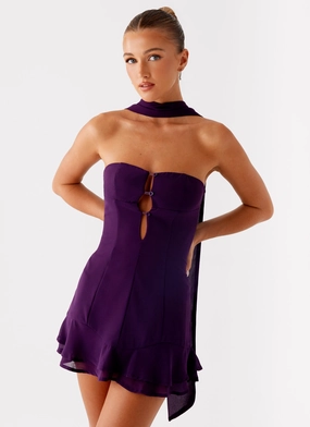 Easy Fit Timeless Touch Avenue Mini Dress - Plum