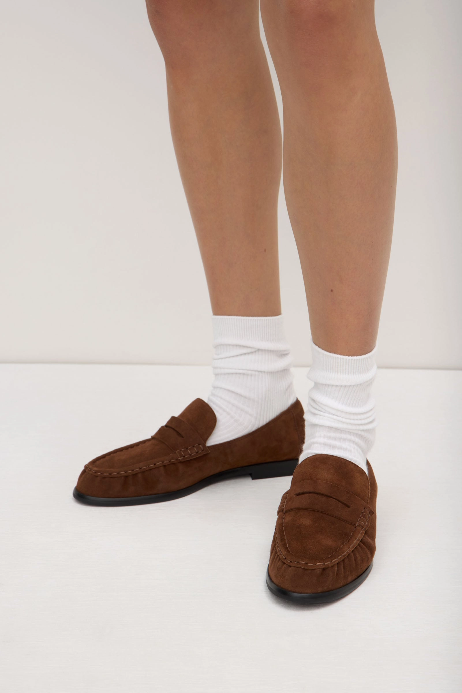 Avenue Suede Loafer Stone Path Timeless Comfort