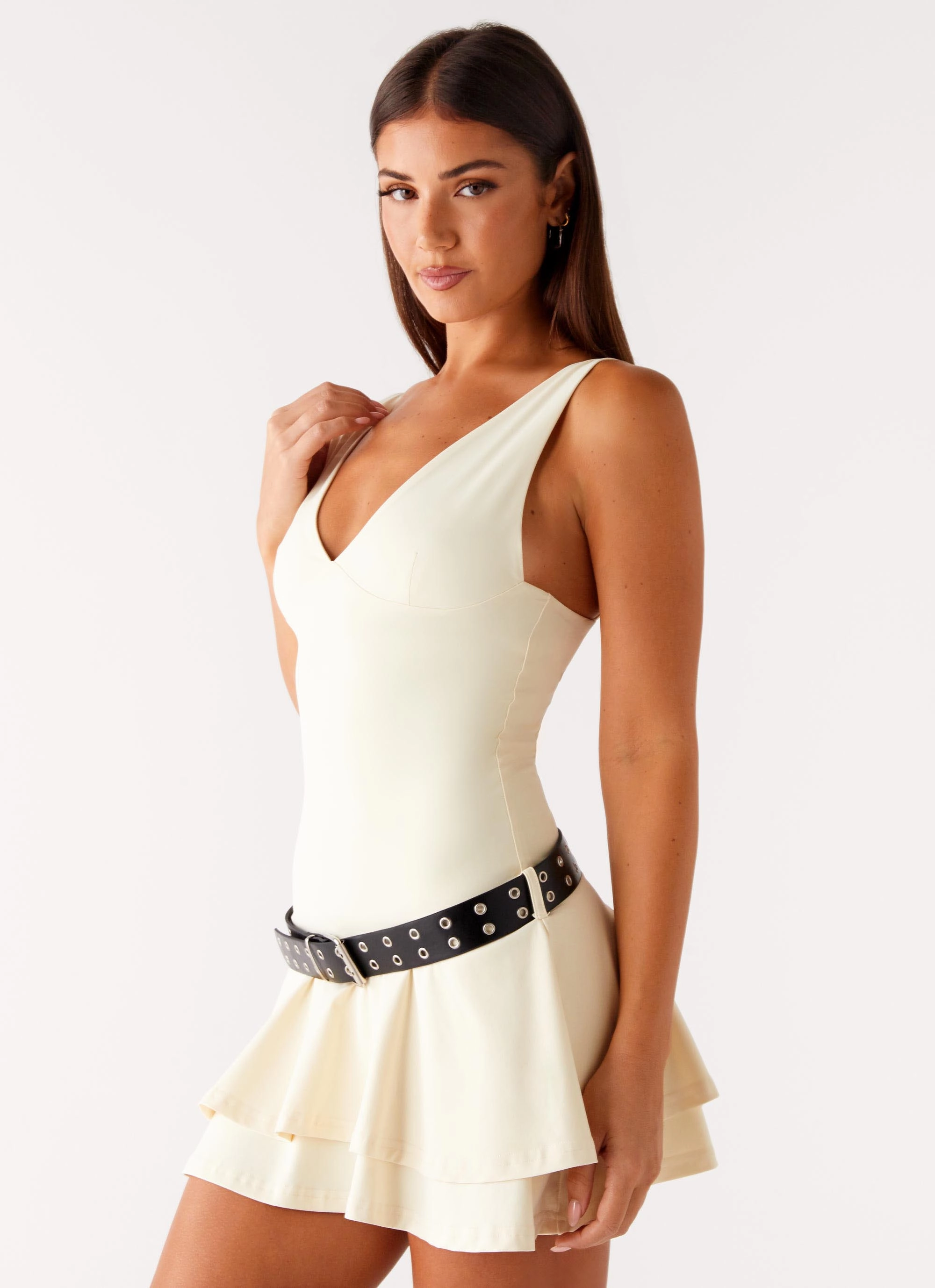 Lightweight Fabric Gold Coast Mini Dress - Yellow