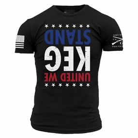 Trendy Wearable United We Keg Stand T-Shirt - Black