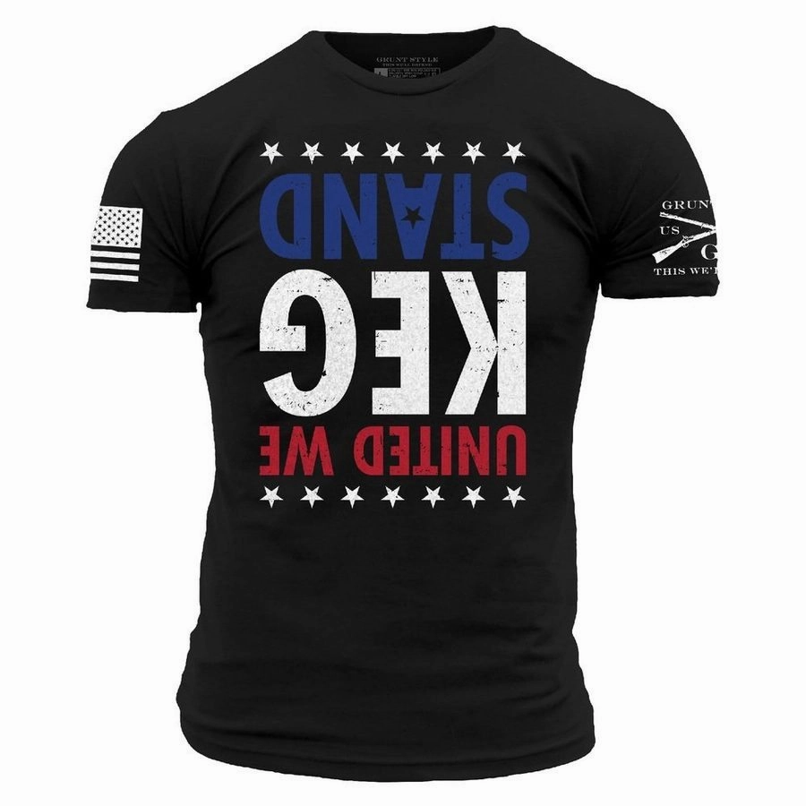 Trendy Wearable United We Keg Stand T-Shirt - Black