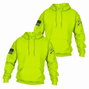 Branded Look Basic Hoodie Safety Green 2 Pack