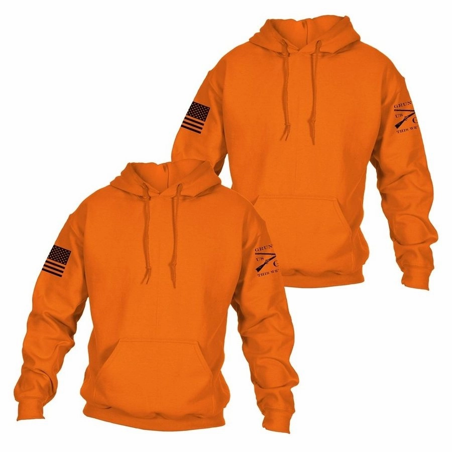 organic materials Basic Hoodie Safety Orange 2 Pack