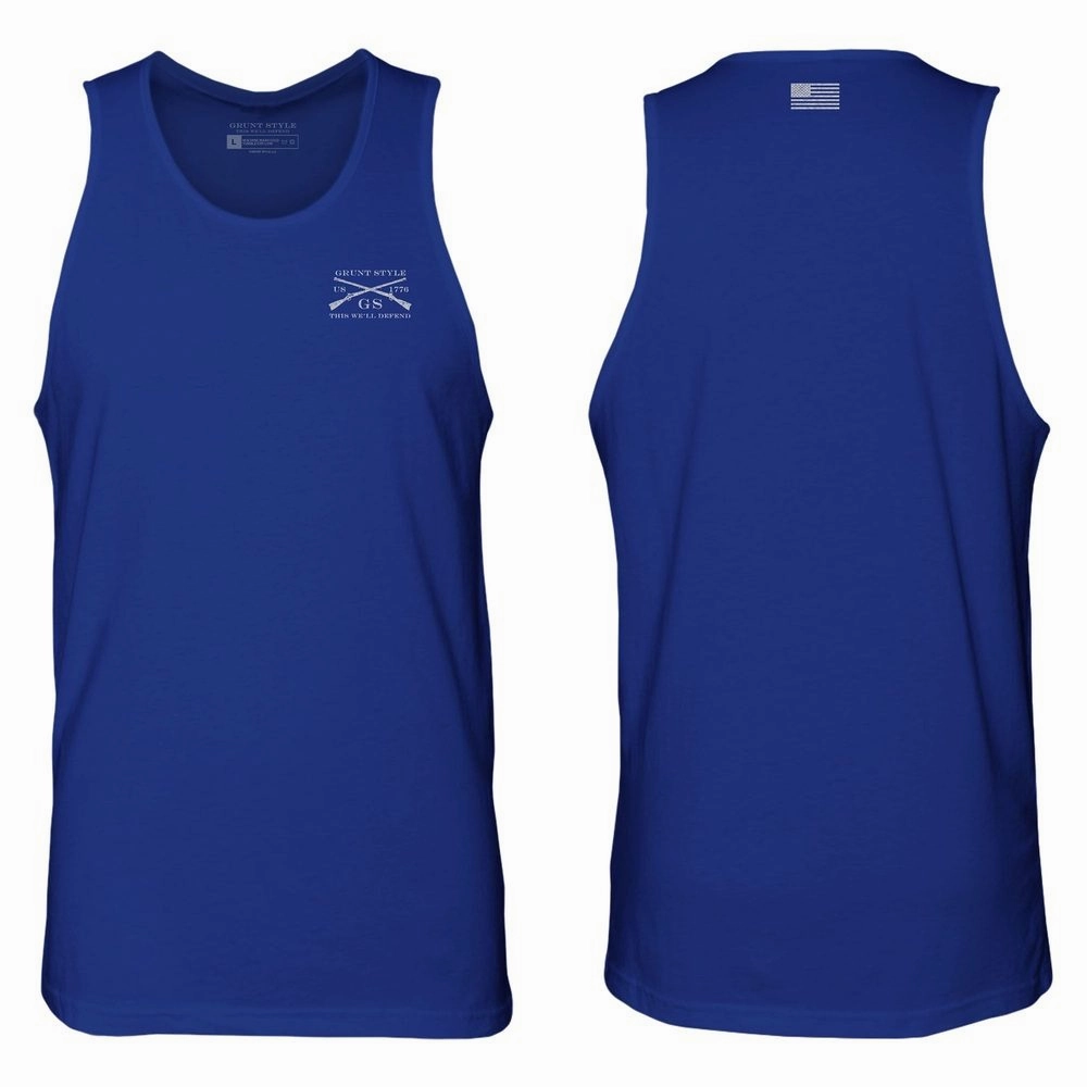 Basic Men's Tank - Royal explosion proof jungle scene