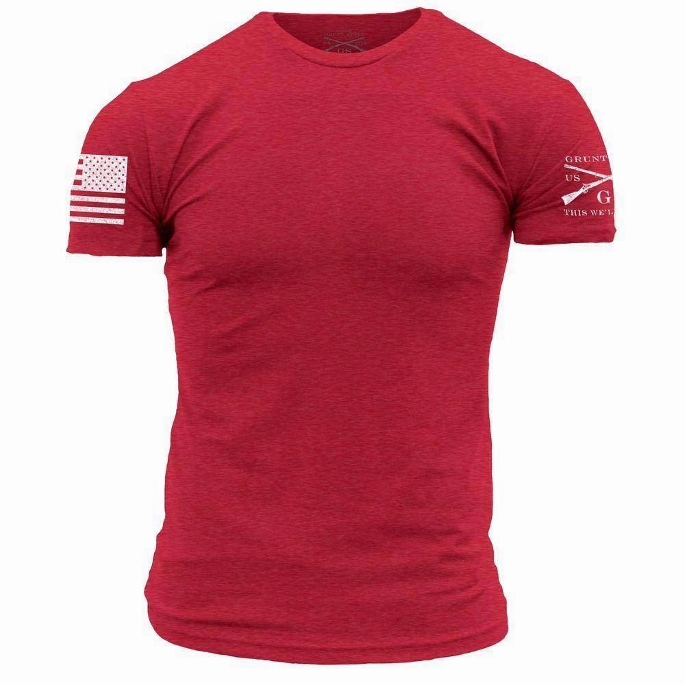 Basic T-Shirt - Red Layering Piece Practical Design