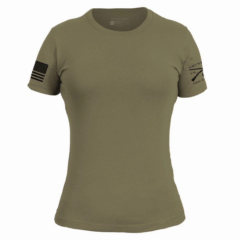 Trendy Comfort Basic T-Shirt Women's Slim Fit - Military Green