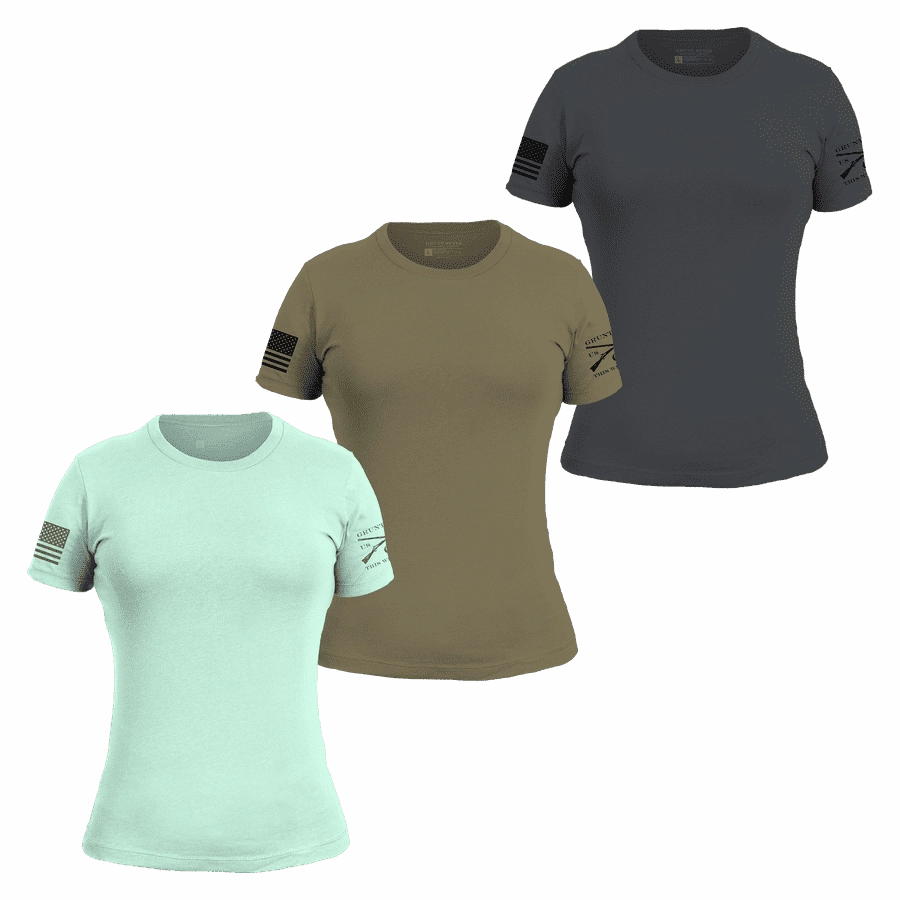 Flexible Fit Design Basic T-Shirt Women's Slim Fit Spring Collection 3-Pack
