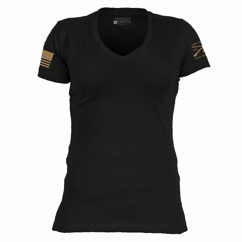 Simple yet stylish Basic T-Shirt Women's V-Neck - Black
