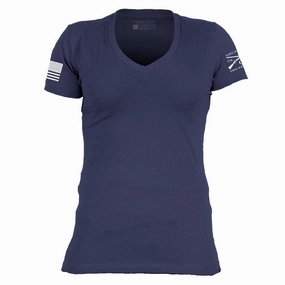 Fresh Trend Quick Dry Technology Basic T-Shirt Women's V-Neck - Future Dusk