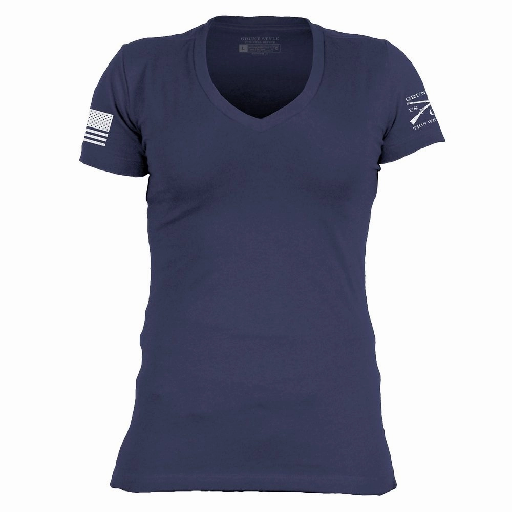 Fresh Trend Quick Dry Technology Basic T-Shirt Women's V-Neck - Future Dusk