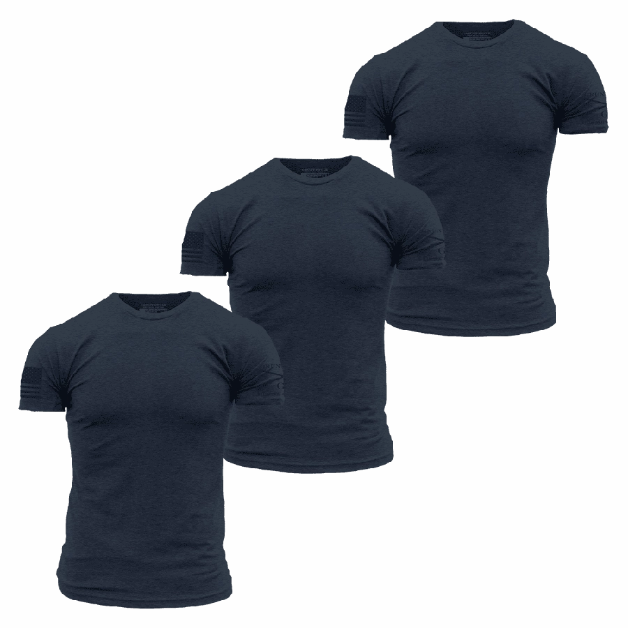 Quick Dry Wear Fit Basic T-Shirts - Navy - 3 Pack