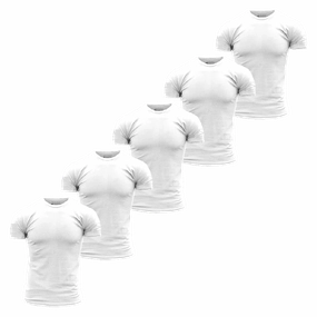Perfect for Workouts Basic T-Shirts - White - 5 Pack