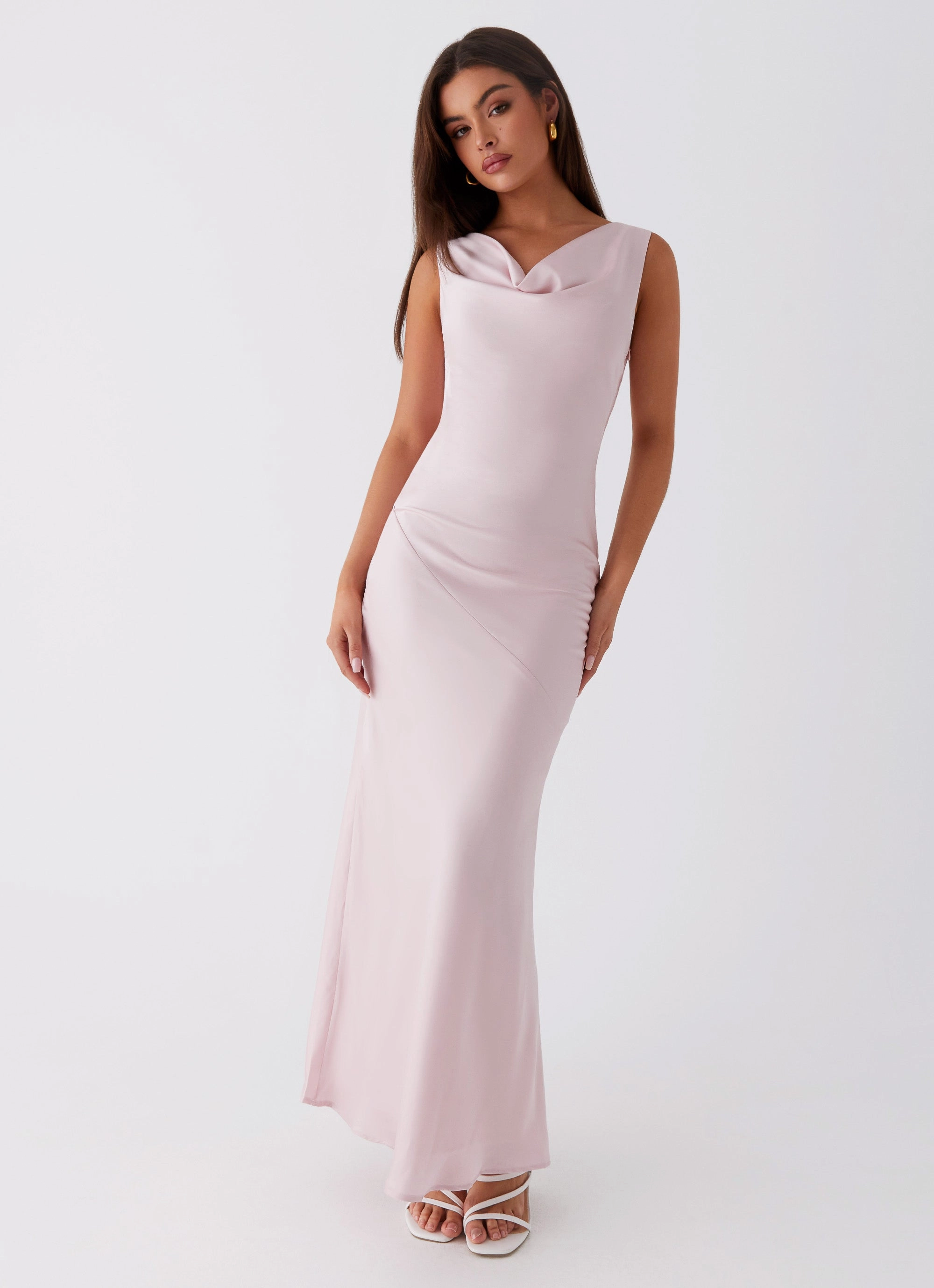 Grace Flow Be Mine Satin Maxi Dress - Mauve Pink