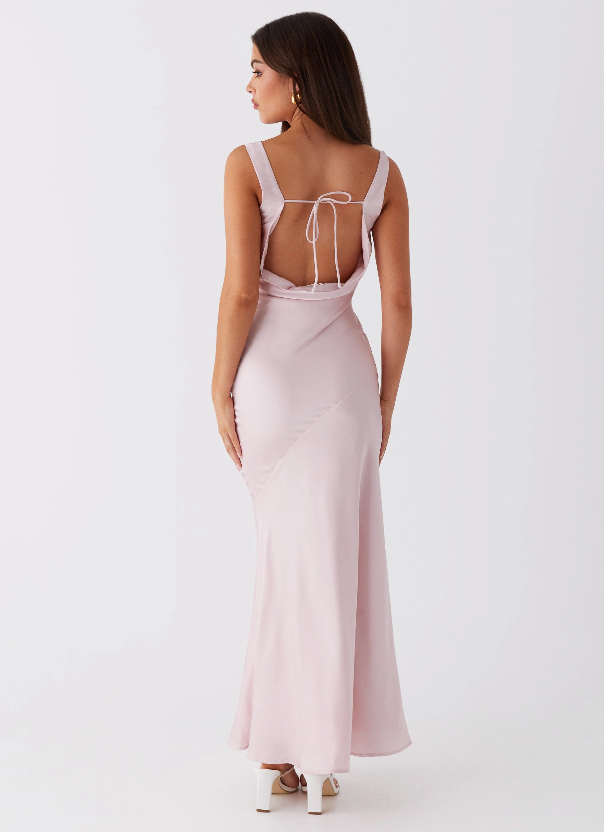 Mid Fit Be Mine Satin Maxi Dress - Mauve Pink
