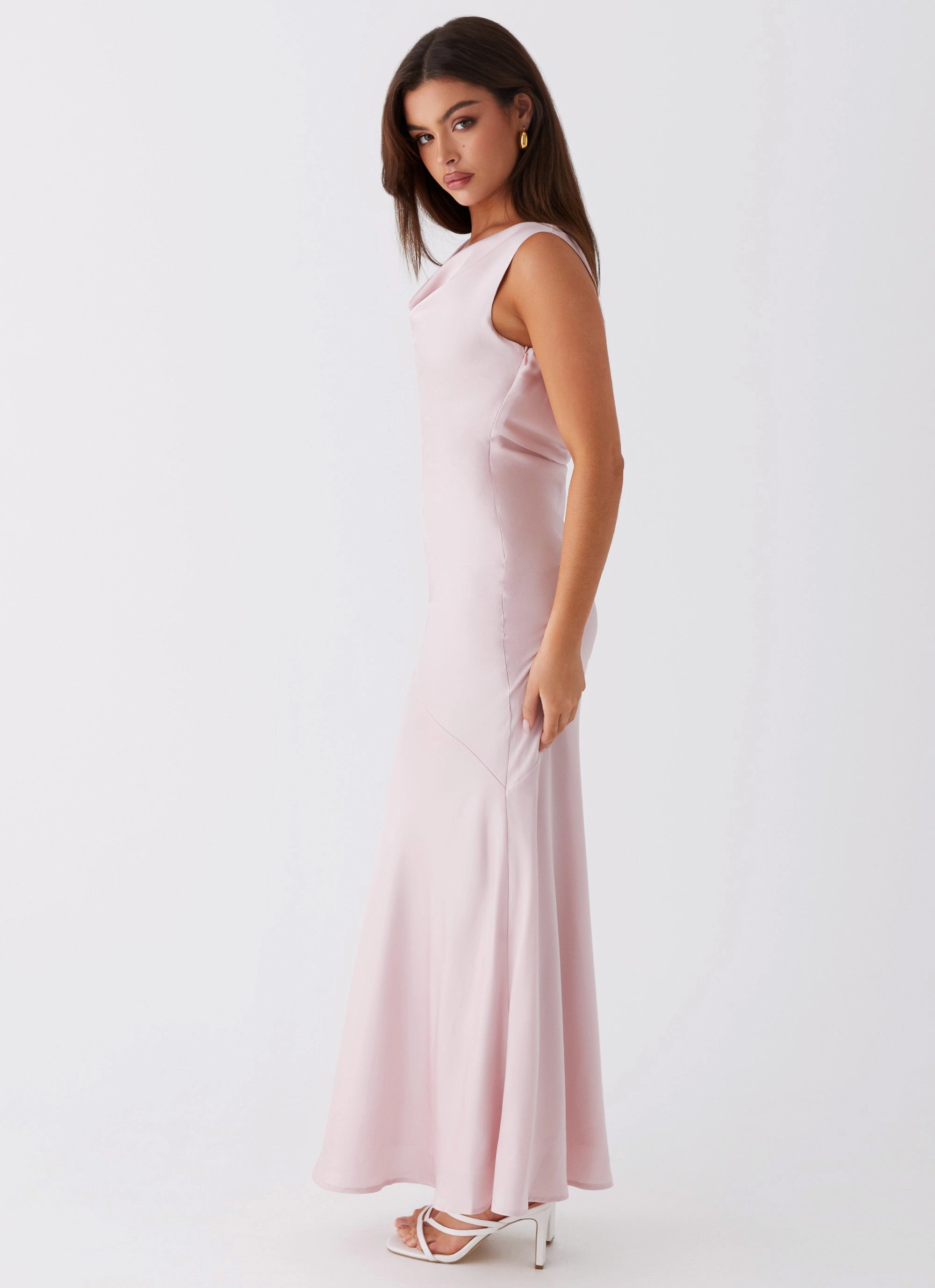 Stylish day dress Relaxed Style Be Mine Satin Maxi Dress - Mauve Pink