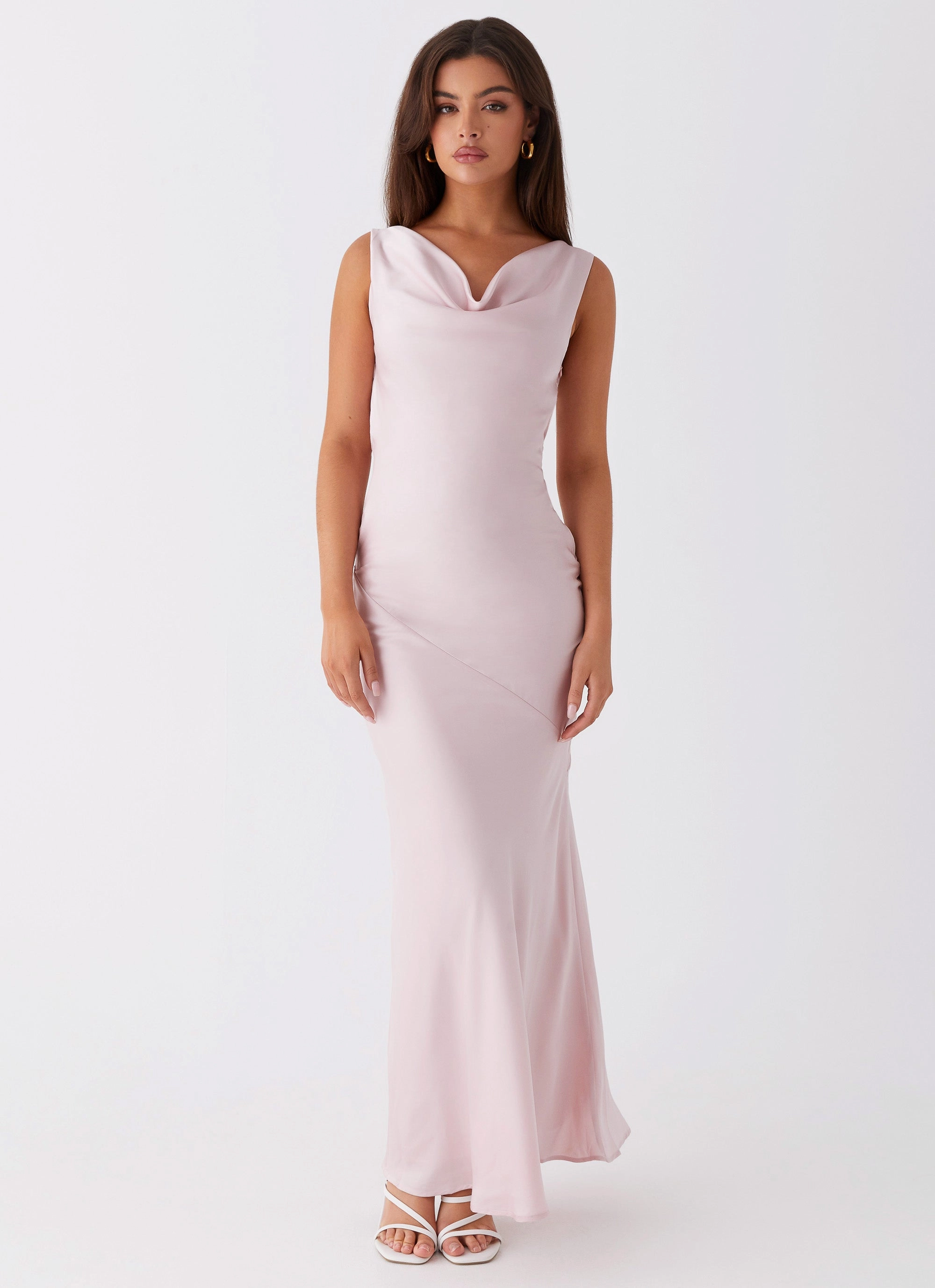 Be Mine Satin Maxi Dress - Mauve Pink London Cool