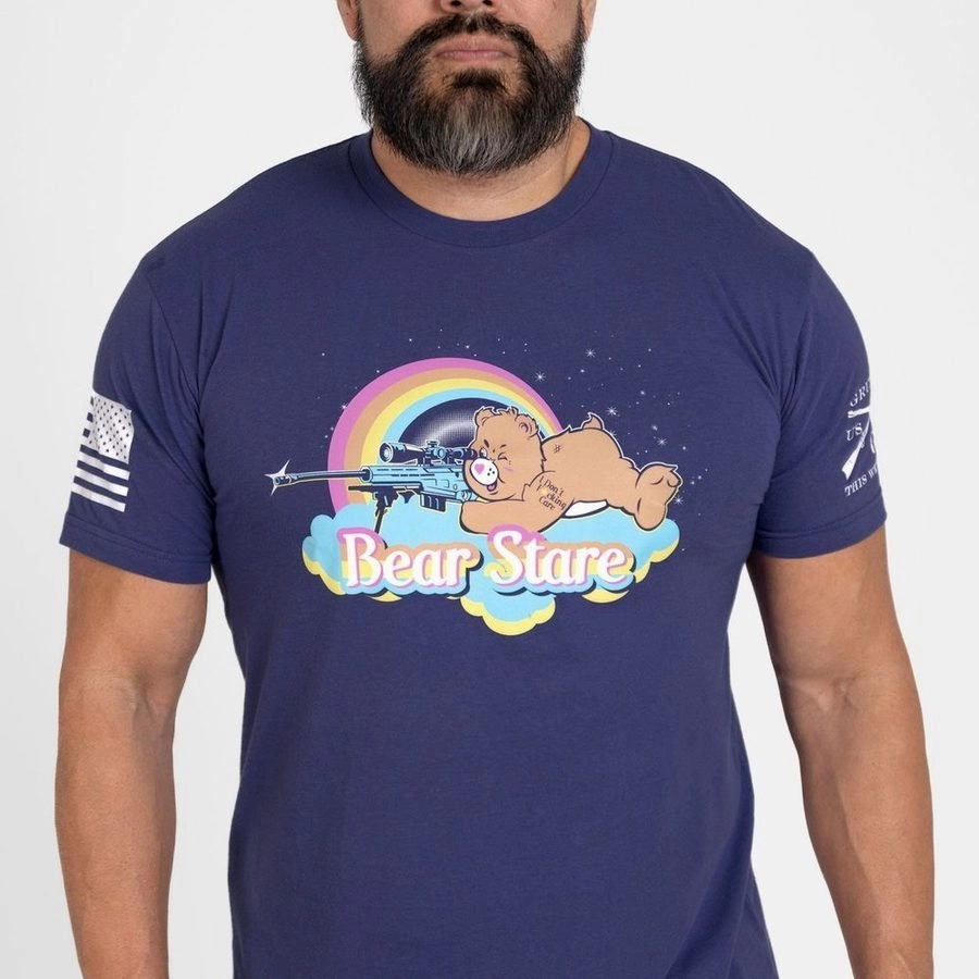 Bear Stare T-Shirt - Future Dusk print design Cozy Performance