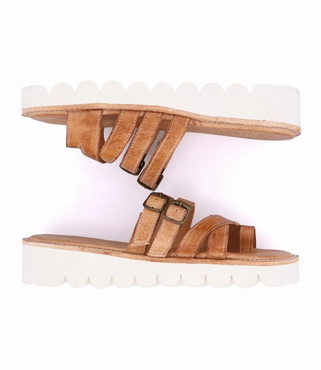 Beach Sandals Bed Stu Holland Slip-On Strappy Leather Upper