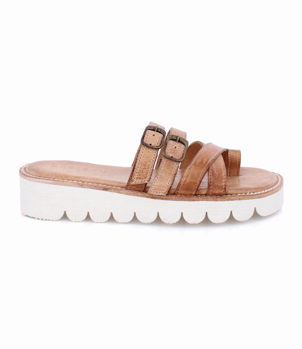 Nude Calm Bed Stu Holland Slip-On Strappy Leather Upper