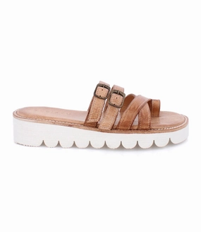 Nude Calm Bed Stu Holland Slip-On Strappy Leather Upper