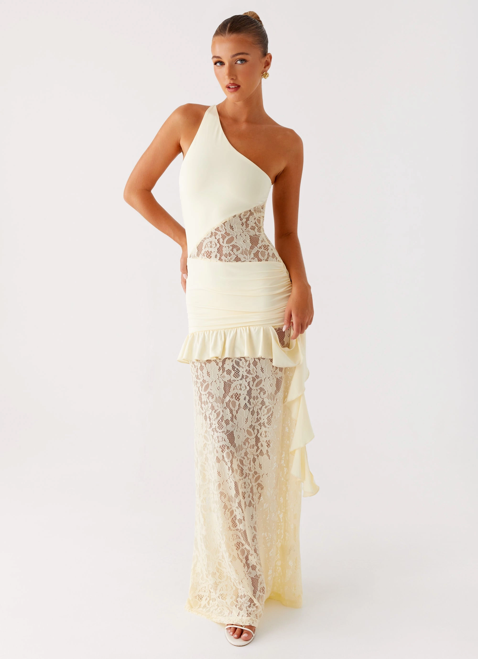 Urban Drape Elegant holiday wear Benita Maxi Dress - Yellow
