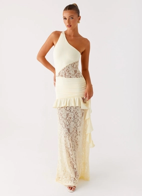 Urban Drape Elegant holiday wear Benita Maxi Dress - Yellow
