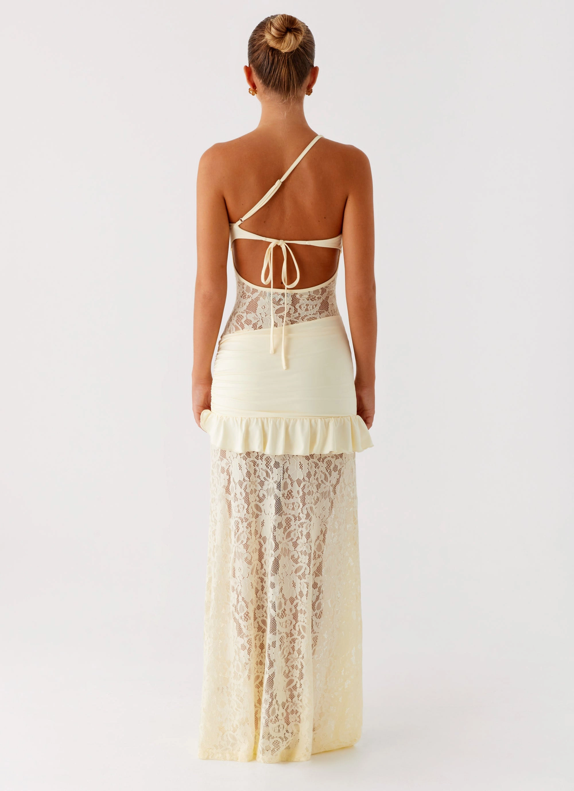 Benita Maxi Dress - Yellow Satin Layers Flattering Comfort Wear