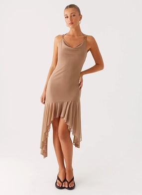 Bessie Midi Dress - Beige Smart Layers Natural Form