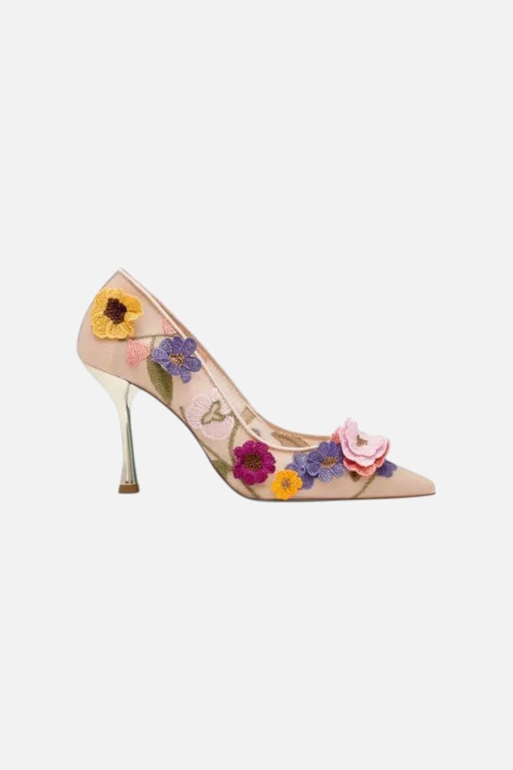 Ankle Strap Betsy Johnson Aimey Pointed Toe Pump in Nude Floral