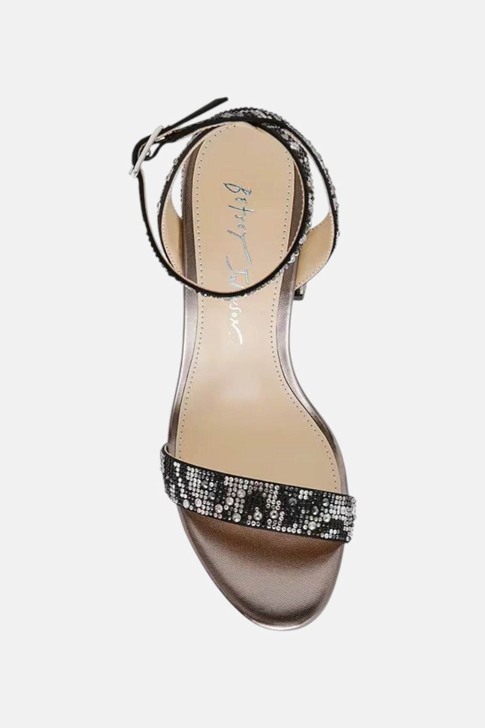 Foldable style Comfy Fit Betsy Johnson Jet Rhinestone Sandal in Snake