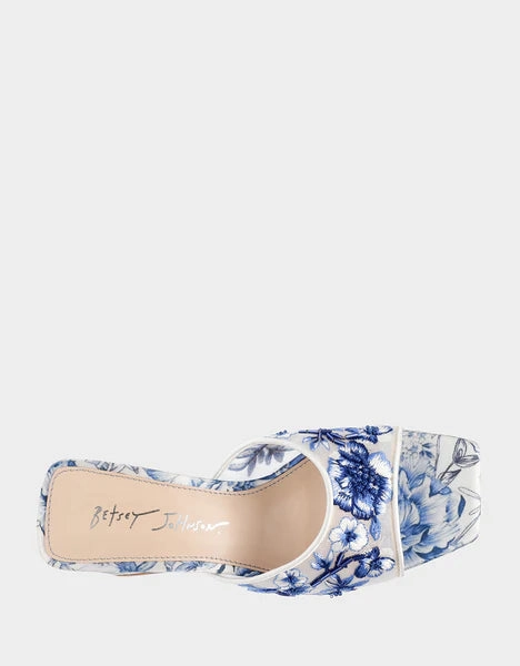 Street Mood Betsy Johnson Roo Heels in Blue Floral