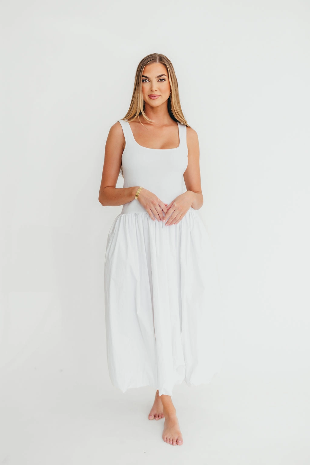 Betty Dress in White Comfy and Chic