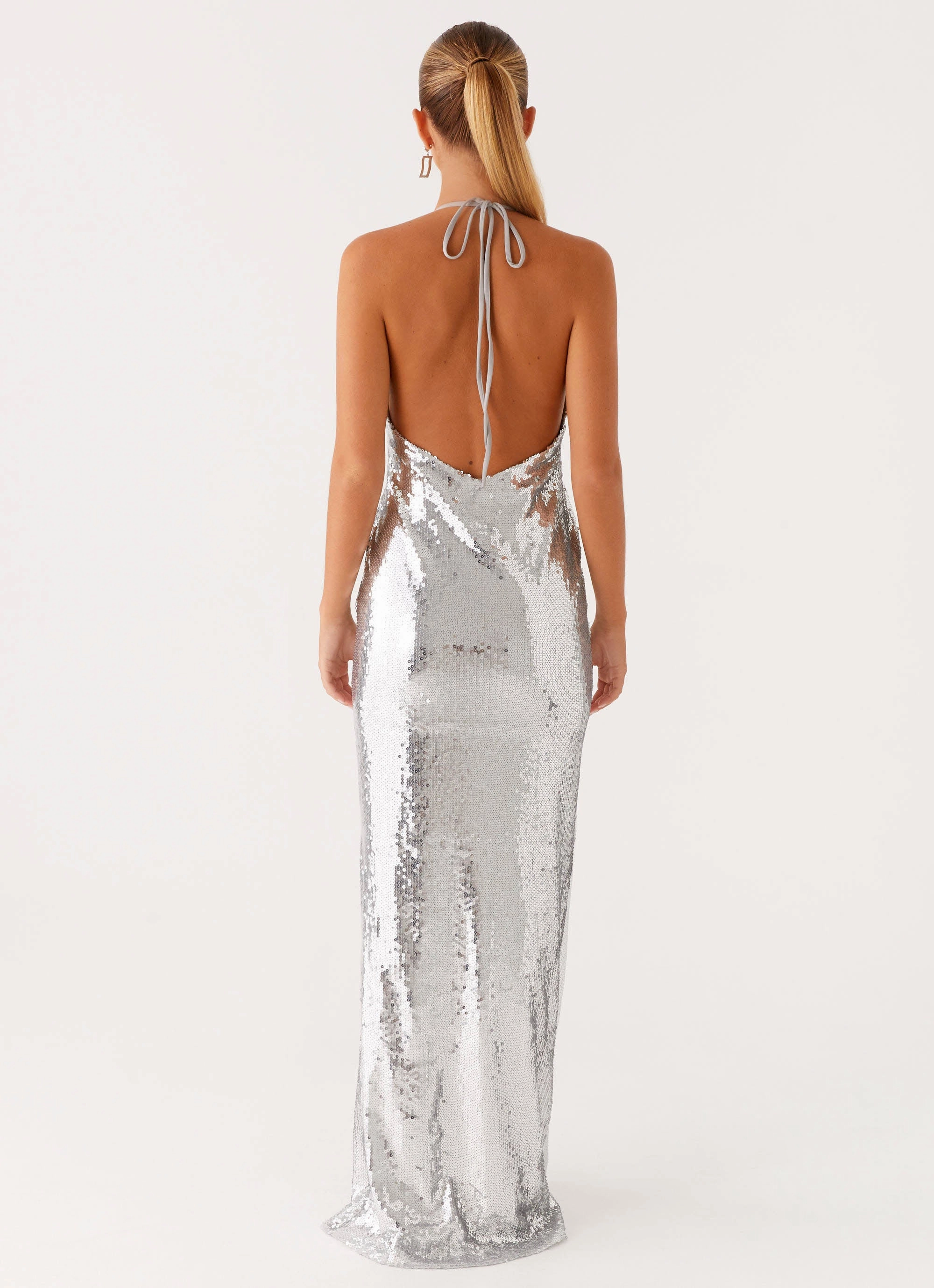 Billions Sequin Maxi Dress - Mirror Silver Comfy Yet Stylish Beauty Zone