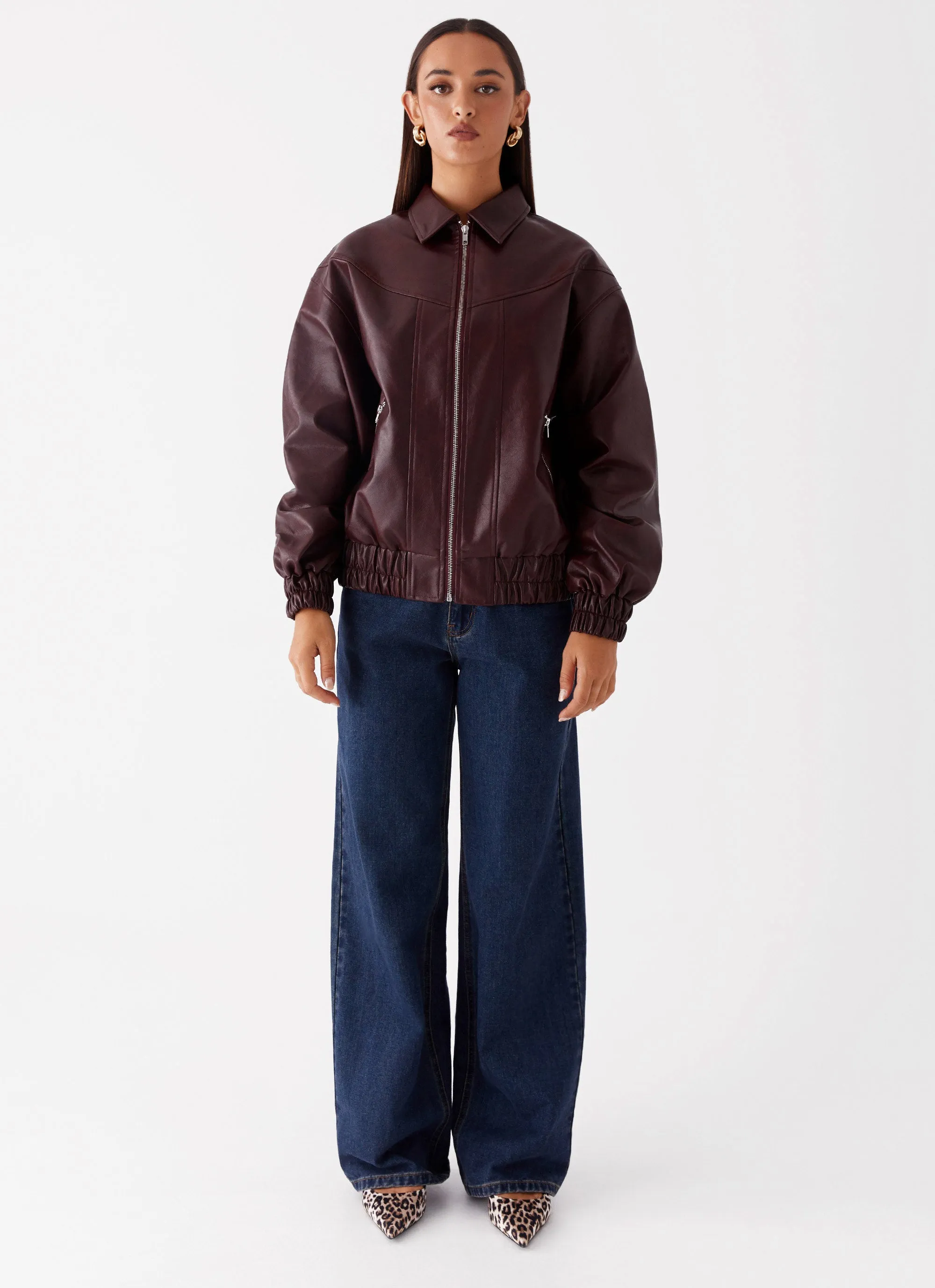 Ornamental Holland Bomber Jacket - Wine