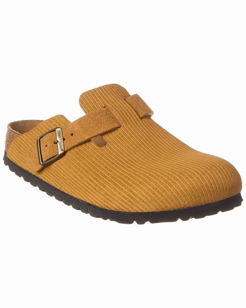 Elastic Band Birkenstock Boston Narrow Suede Clog