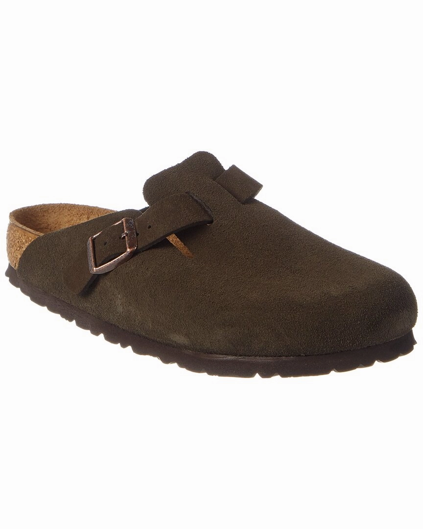 Soft Heel Birkenstock Boston Soft Footbed Suede Leather Clog