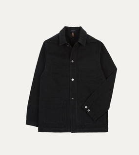 Urban Motion Black Heavy Twill Cotton Five-Pocket Chore Jacket