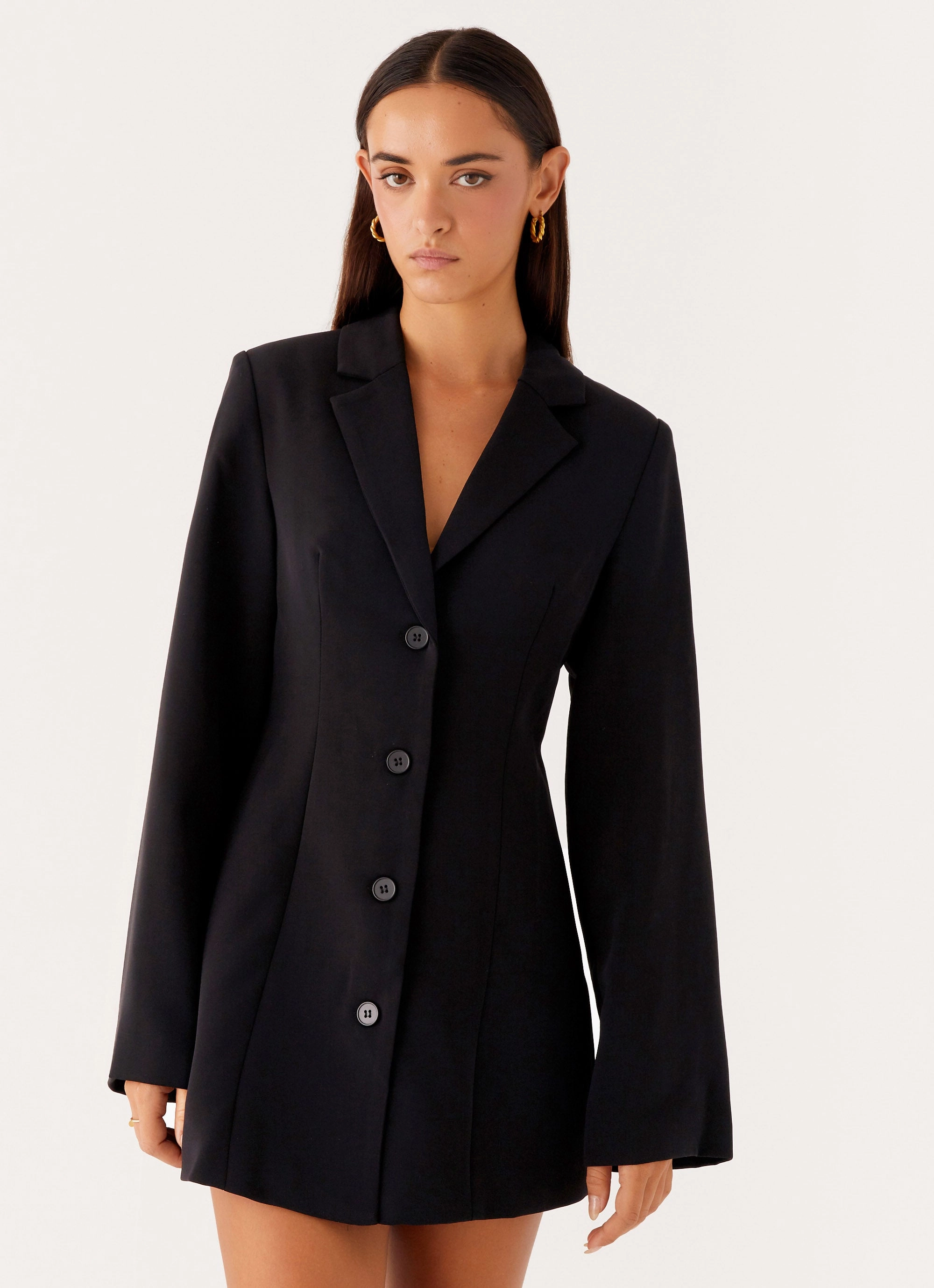 Perfect Proportion Albi Fitted Blazer Mini Dress - Black