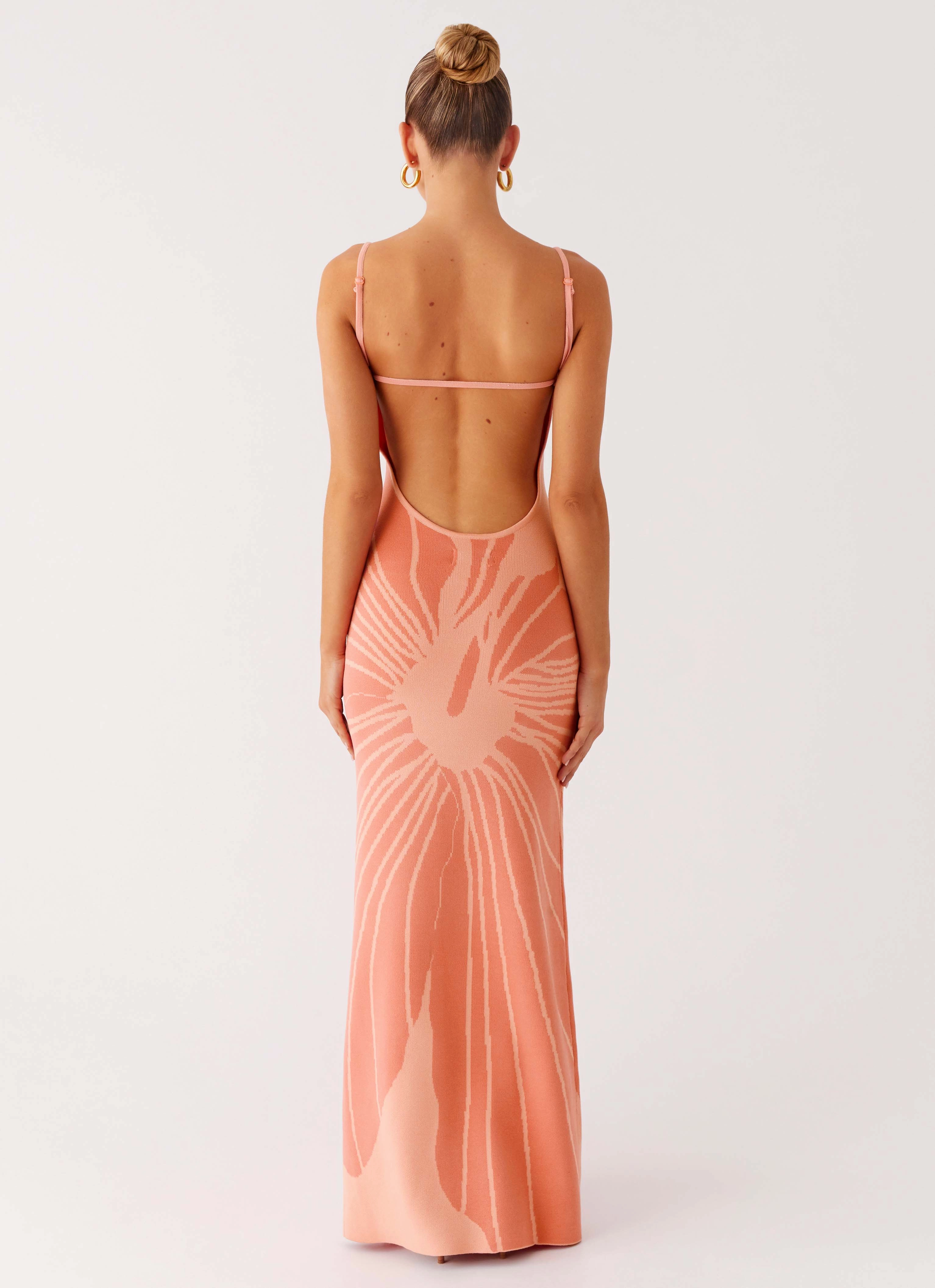 Neutral Layer Bliss View Knit Maxi Dress - Peach