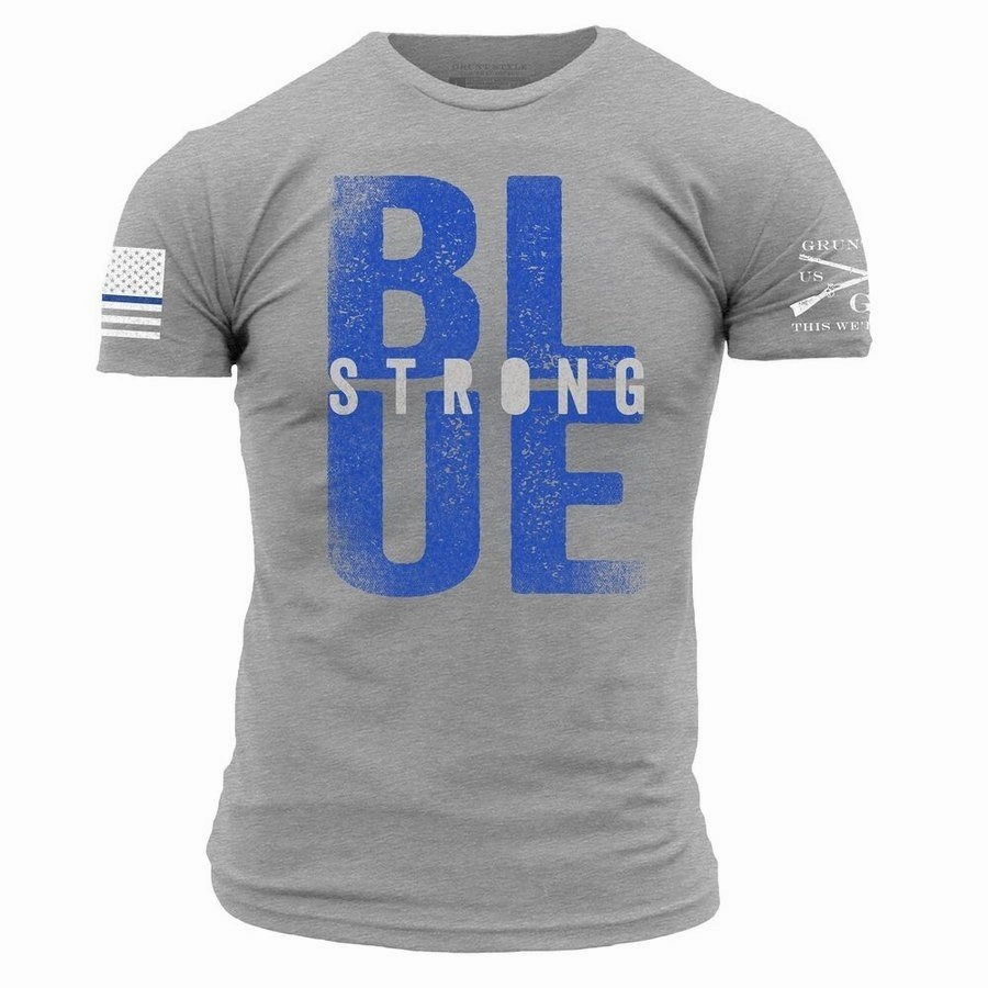 Blue Strong T-Shirt - Dark Heather Gray EasyCareFinish Versatile Look