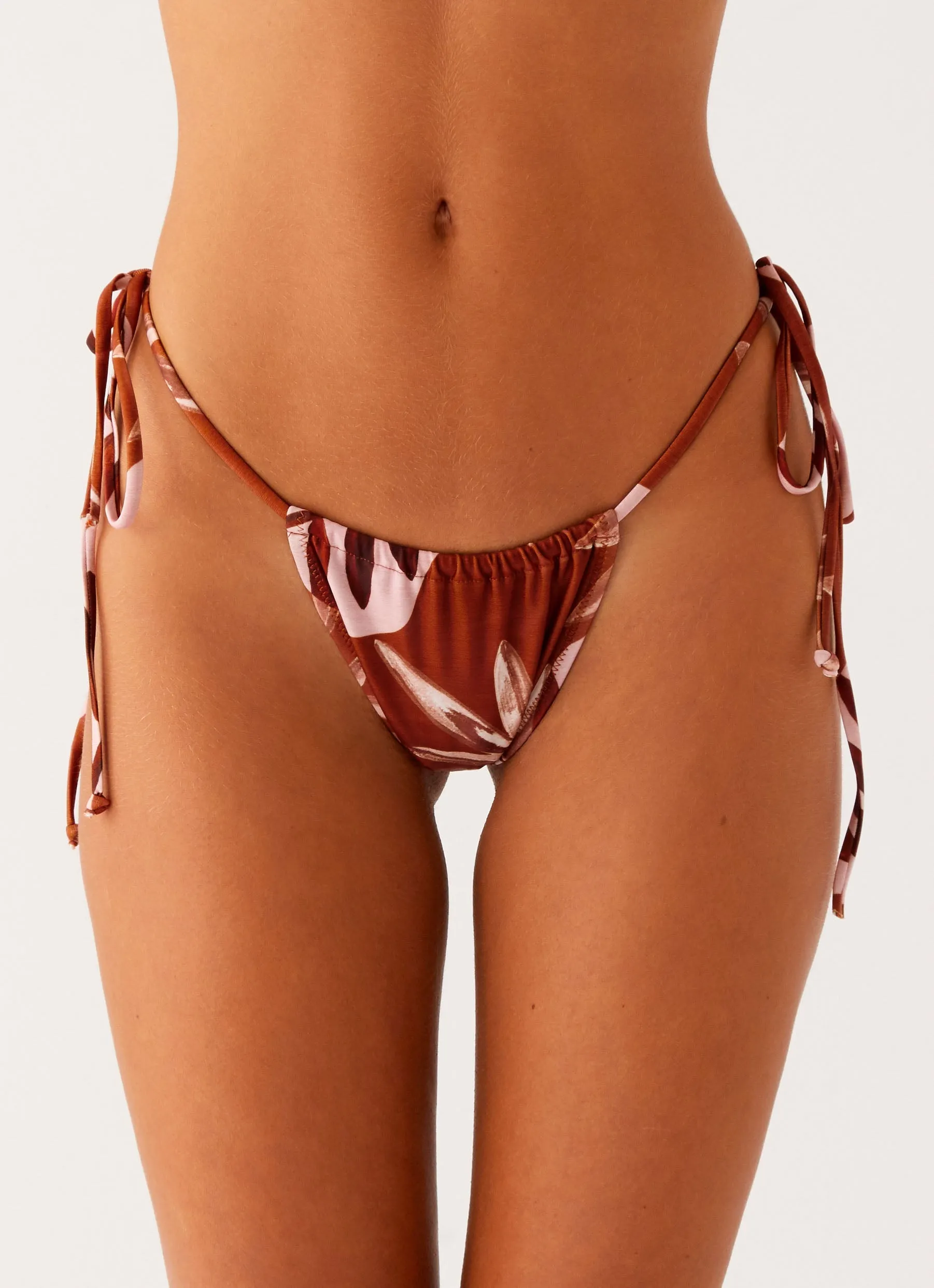 UPF Protective Lining Dynamic Contour Fit Calista Bikini Bottoms - Cinnamon Palm