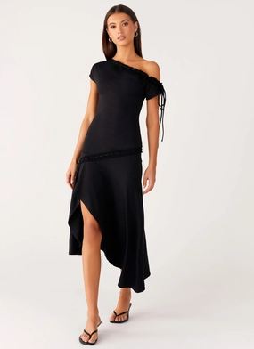 Minimal Aesthetic All Day Downtown Midi Dress - Black