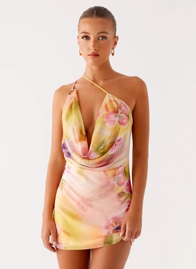 Bohemian Bliss Mesh Mini Dress - Sunburst Floral Style Moment