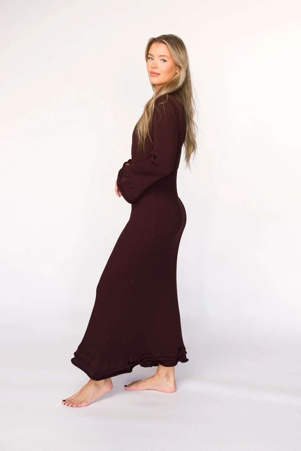 Modern Fit Arlet Dress in Brown - Bump Friendly