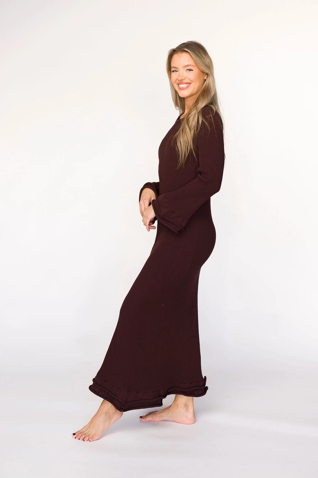 Flow Line MoistureWickingTechnology Arlet Dress in Brown - Bump Friendly
