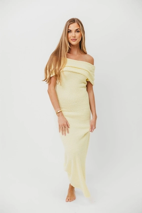 Brit Maxi Dress in Butter Yellow - Bump Friendly Wide Hemline